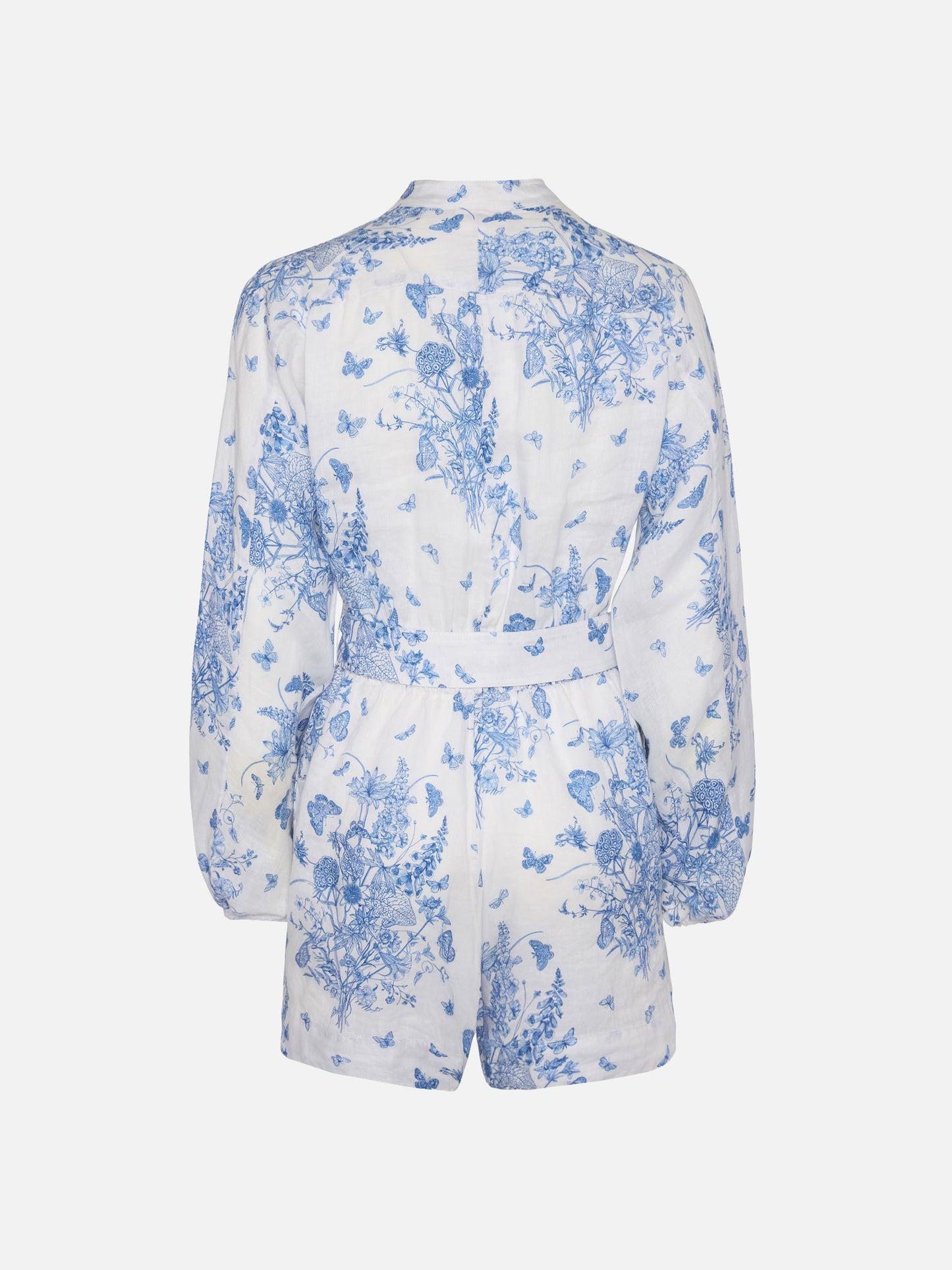 Hanniel Leinen-Playsuit mit Schmetterlings-Toile-de-Jouy-Print