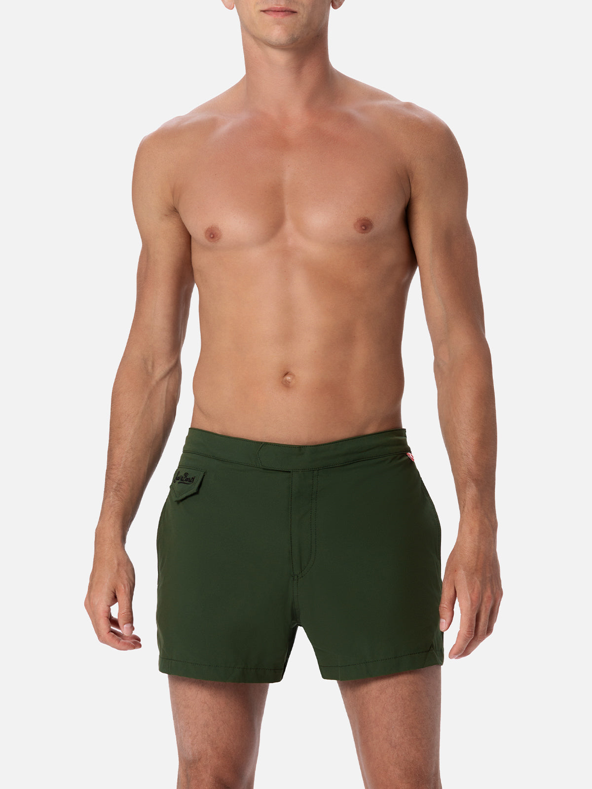 Man military green fitted cut swim shorts Harrys - MC2 Saint Barth