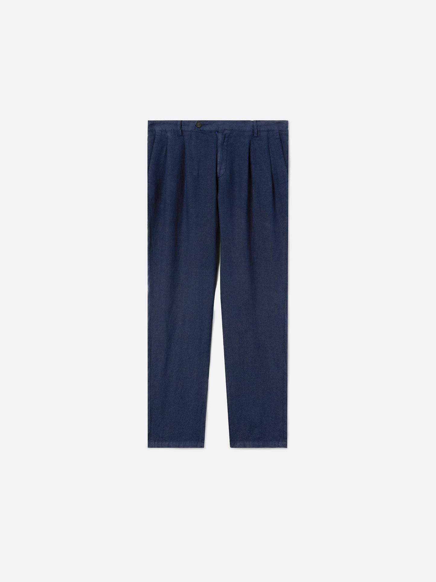 Navy blue Havier long long pants in pure linen