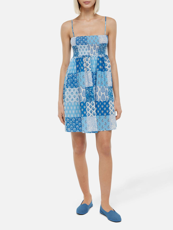 Hawa cotton dress with smocked embroidered bodice - MC2 Saint Barth