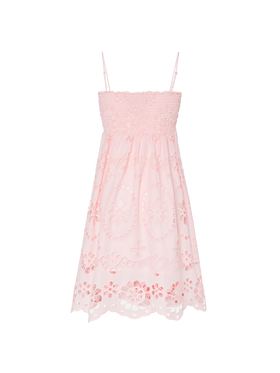 Hawa Sangallo lace dress with smocked embroidered bodice - MC2 Saint Barth