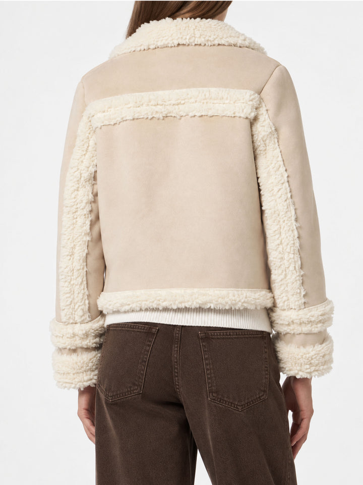 Chaqueta Hella beige efecto shearling 