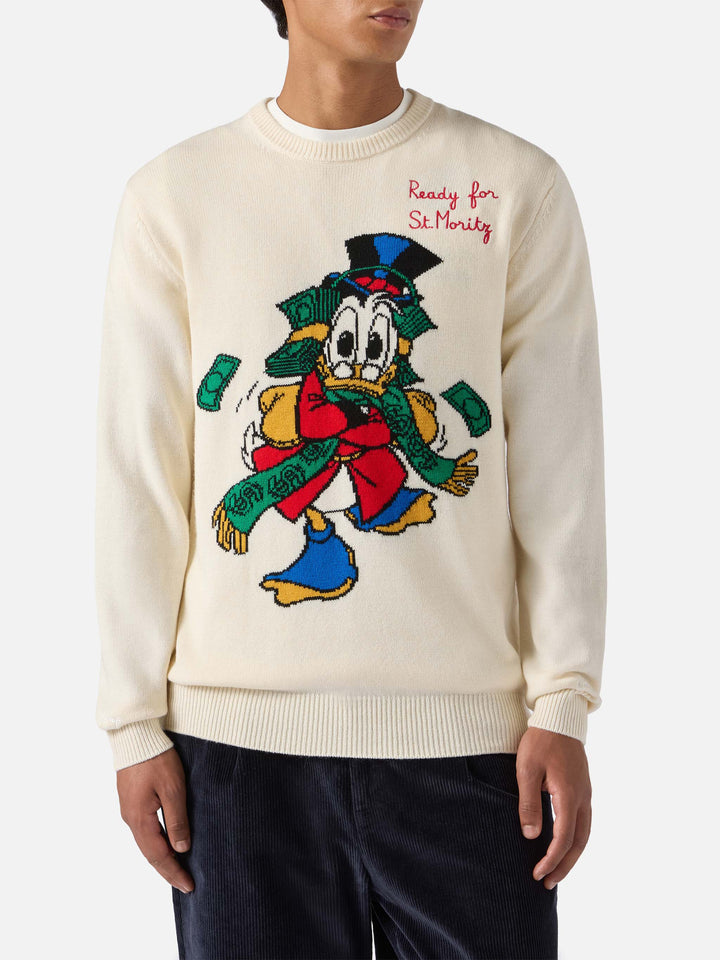Heron sweater in white with Uncle Scrooge jacquard | DISNEY SPECIAL EDITION