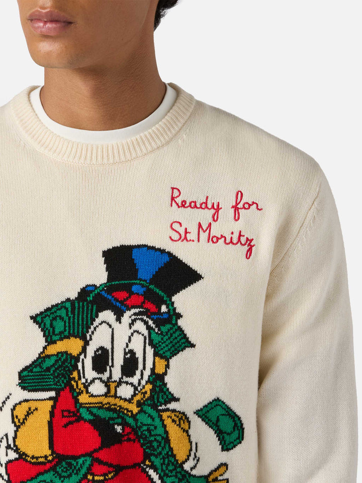 Heron sweater in white with Uncle Scrooge jacquard | DISNEY SPECIAL EDITION