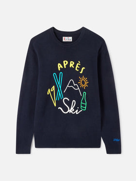 Crewneck sweater Heron with Apres ski embroidery