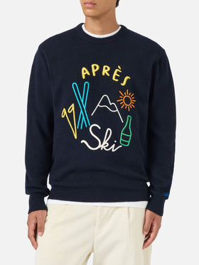 Crewneck sweater Heron with Apres ski embroidery