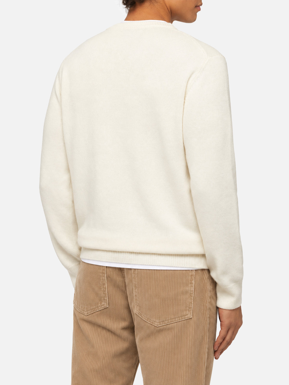 Off white Heron crewneck sweater with Snoopy jacquard | Special edition