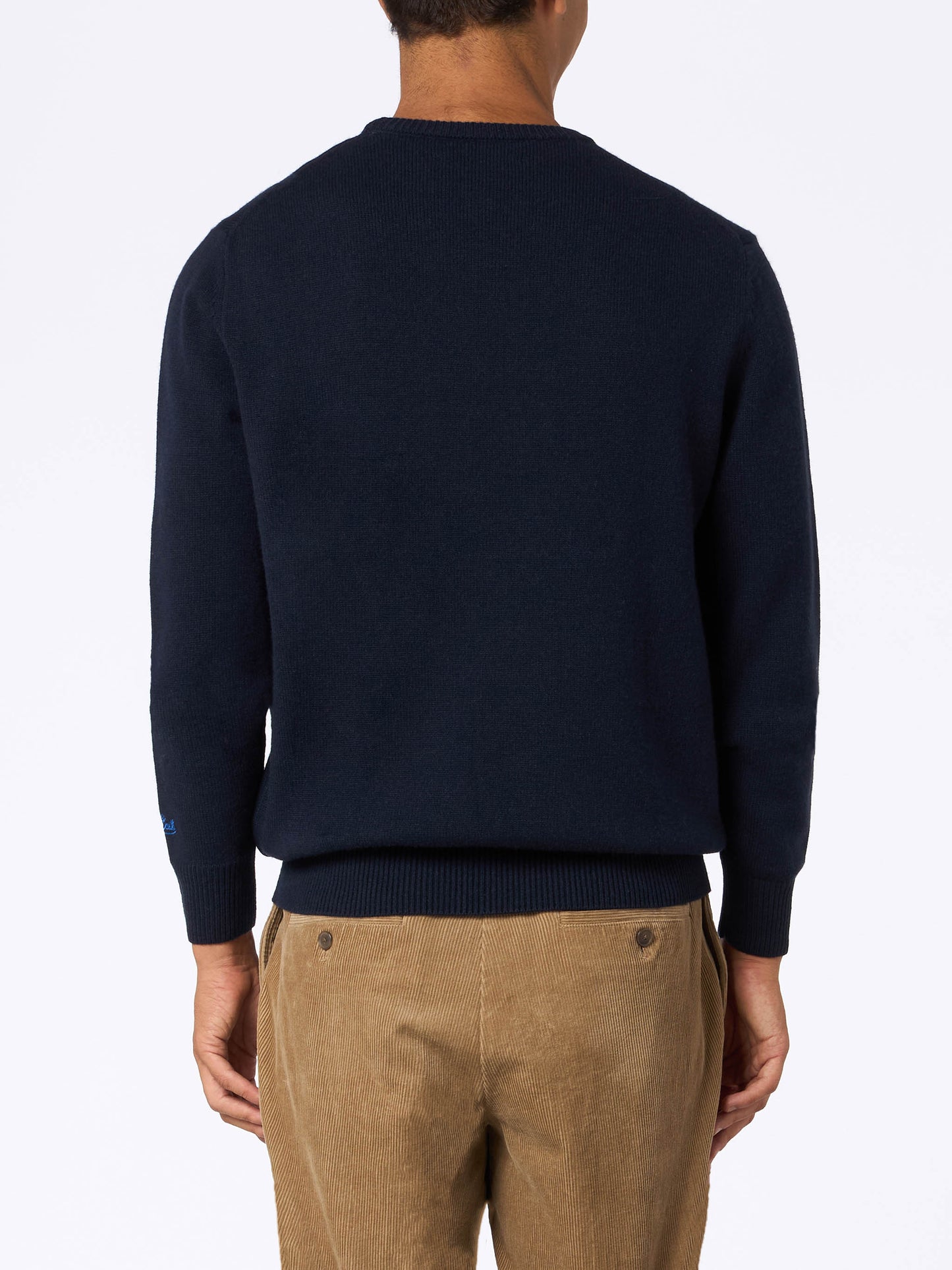 Blauer Herrenpullover Heron mit Stickerei „Non vivo senza tequila“