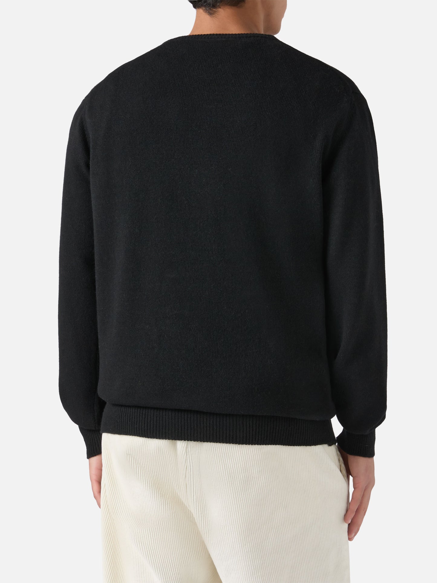 Black crewneck Heron with Batman shape jacquard | BATMAN SPECIAL EDITION