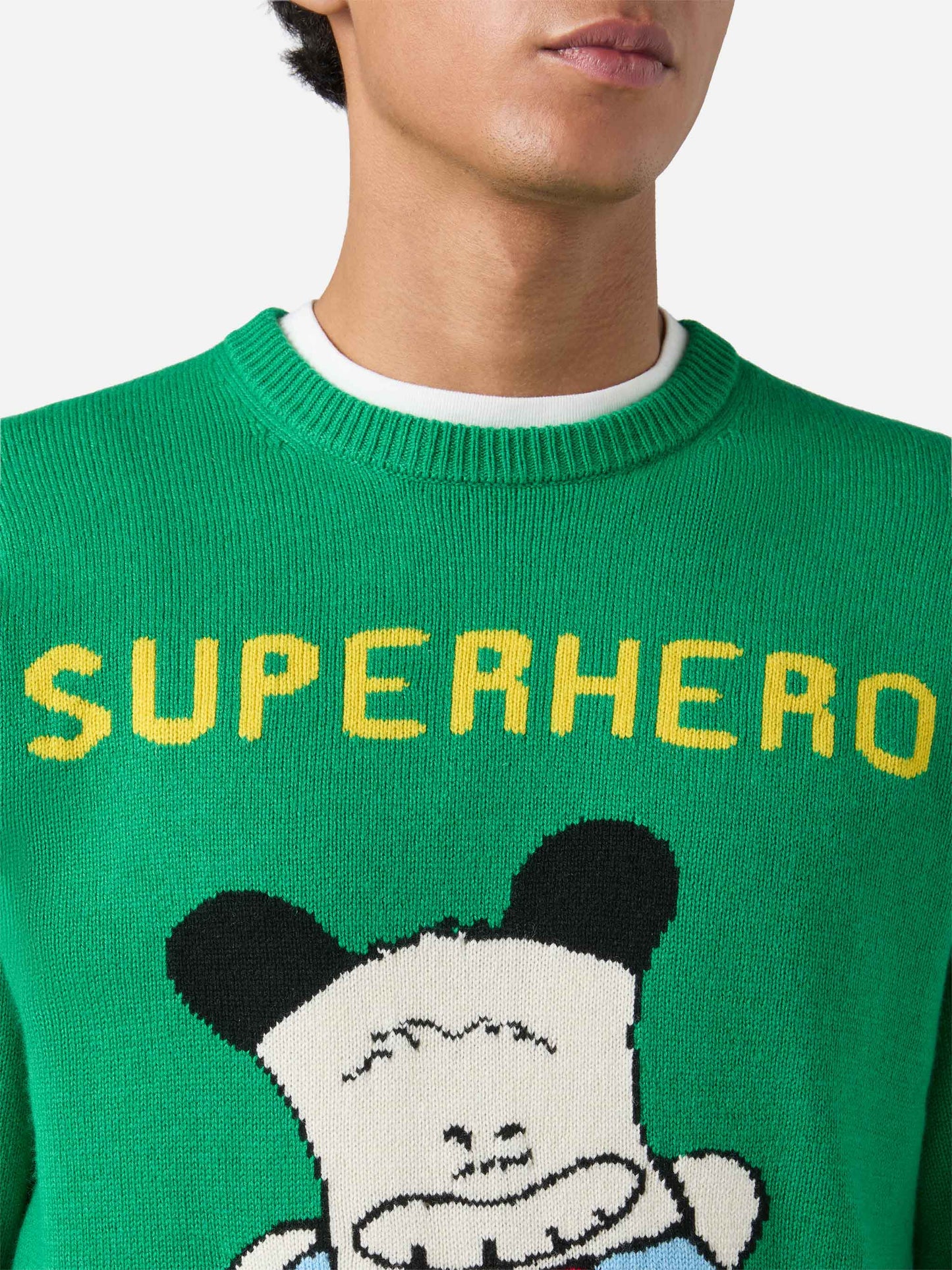 Heron sweater in green with Hello Spank jacquard | HELLO SPANK SPECIAL EDITION