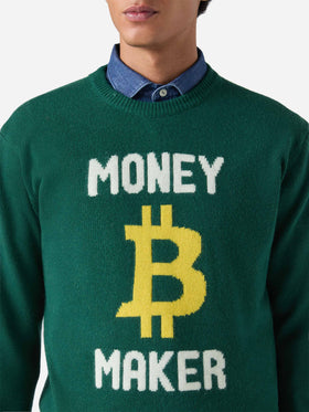 Girocollo Heron verde con jacquard Money Maker