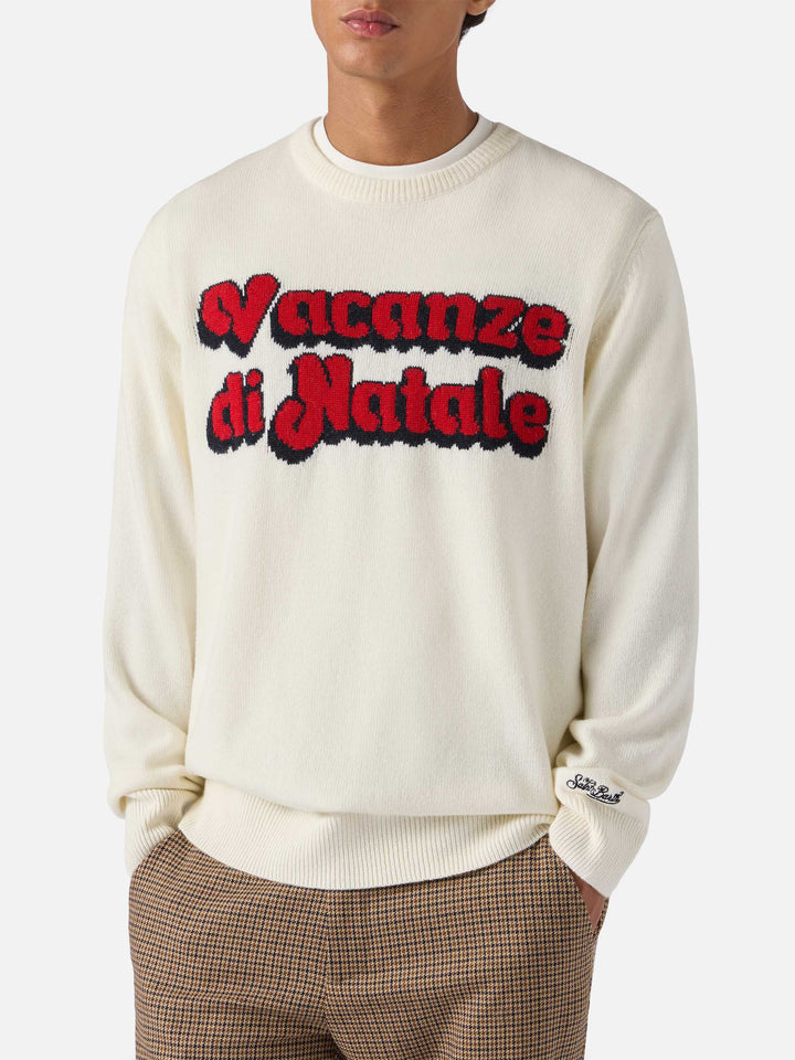 Heron sweater in white with Vacanze di Natale jacquard | VACANZE DI NATALE SPECIAL EDITION