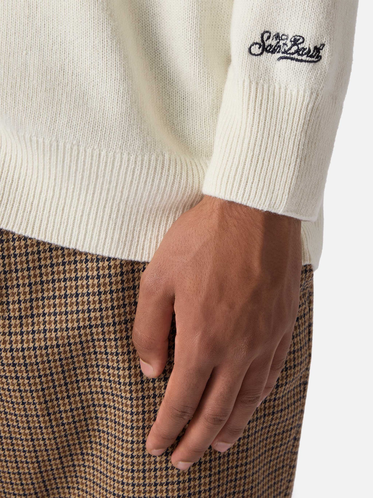 Heron-Pullover in Weiß mit Vacanze di Natale-Jacquard | VACANZE DI NATALE SONDERAUSGABE