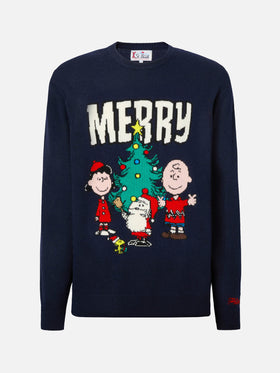 Heron crewneck with Peanuts holiday-theme jacquard | PEANUTS SPECIAL EDITION