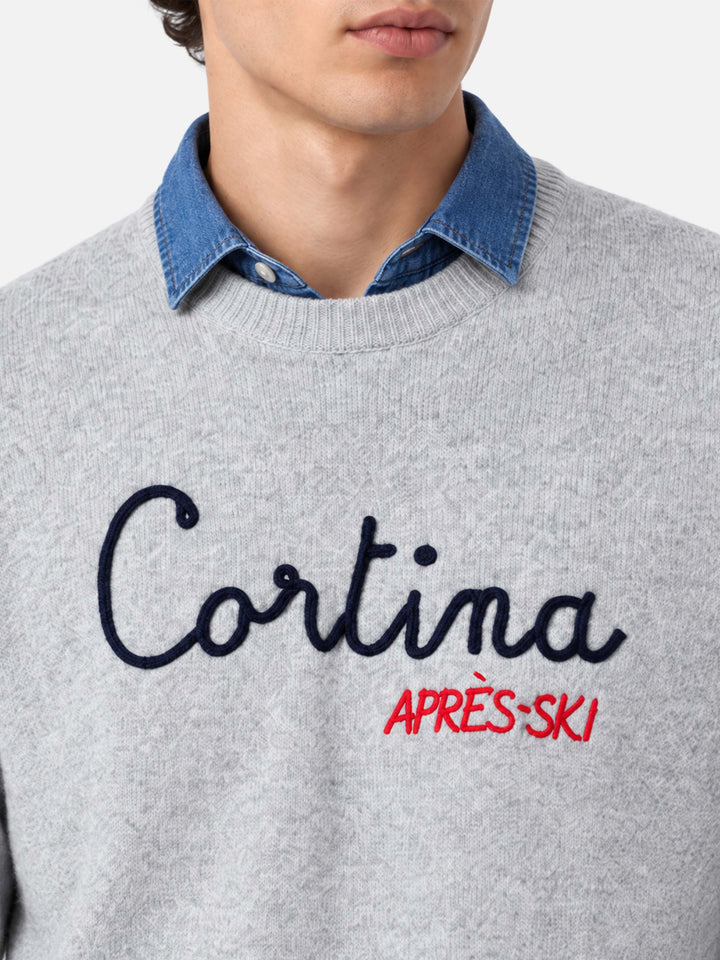 Crewneck-Pullover Heron mit Cortina-Stickerei 
