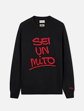 Jersey de punto con cuello redondo Black Heron con intarsia Sei Un Mito | Special edition 