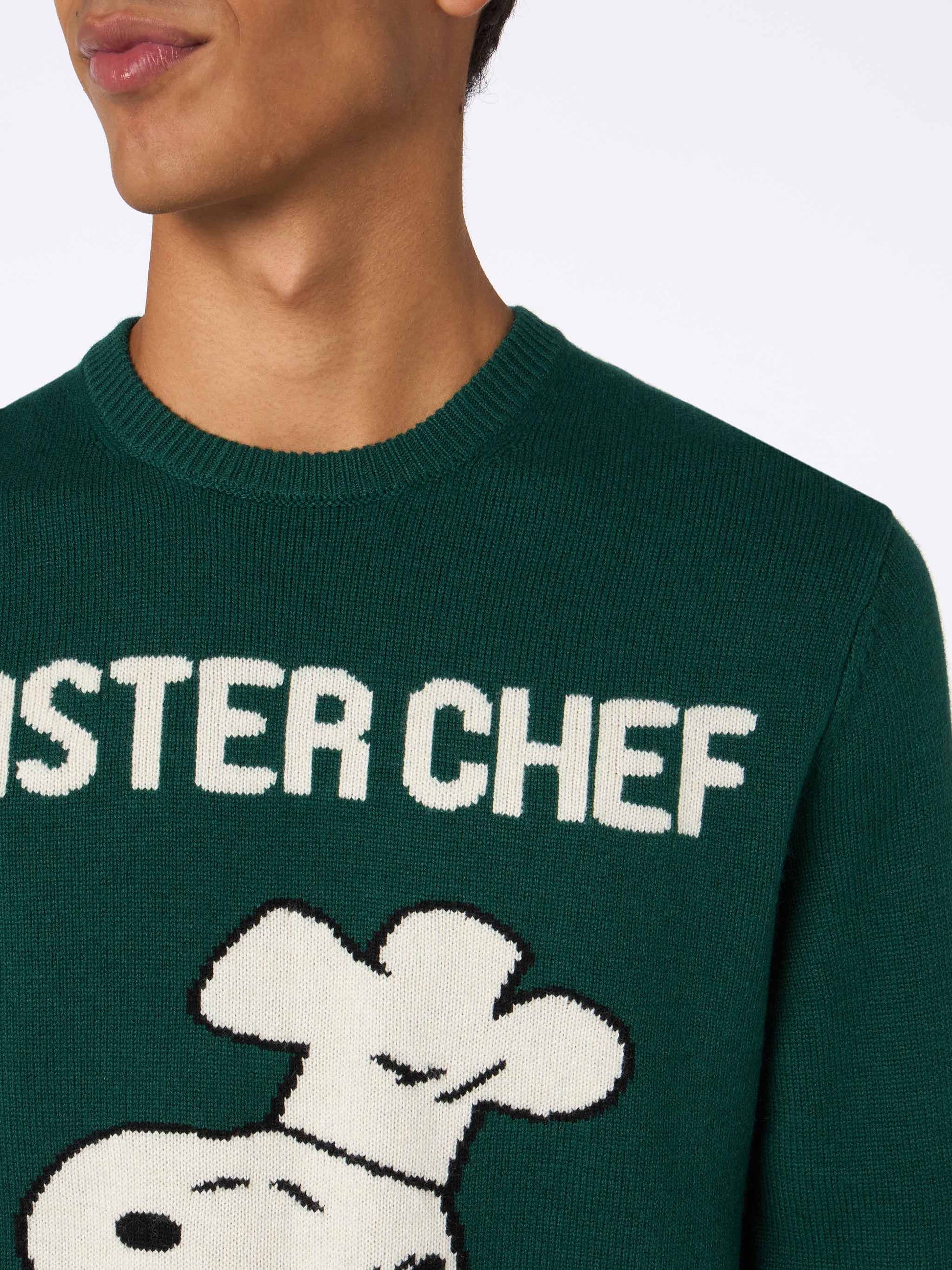 Man green sweater Heron with Snoopy master chef | SNOOPY PEANUTS SPECIAL EDITION - MC2 Saint Barth