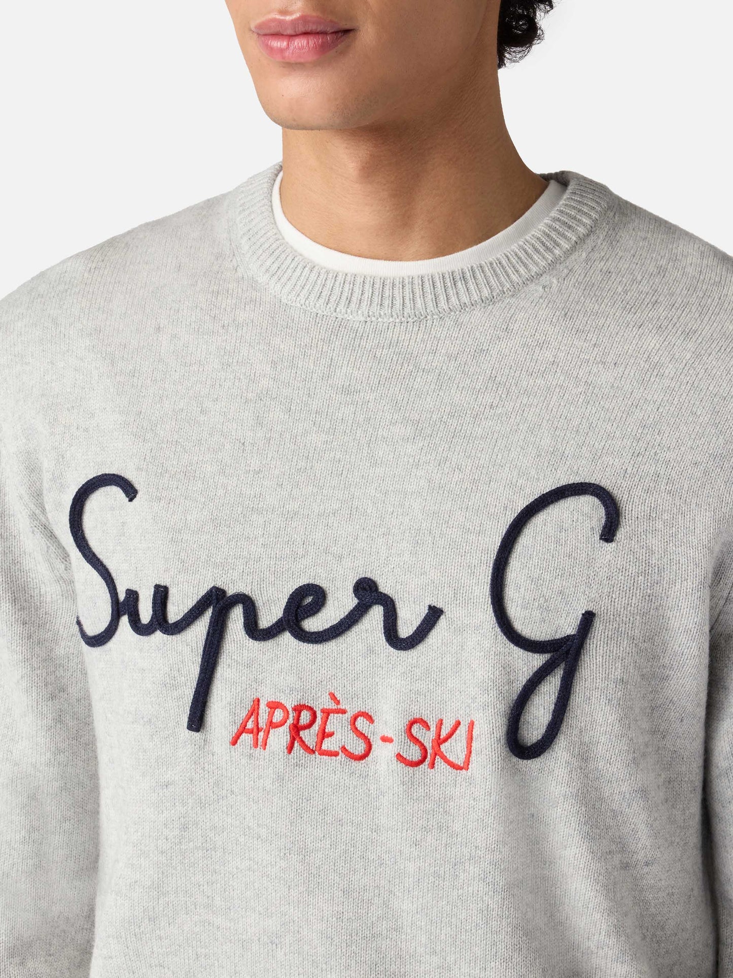 Light grey sweater Heron with super G embroidery | SUPER G SPECIAL EDITION