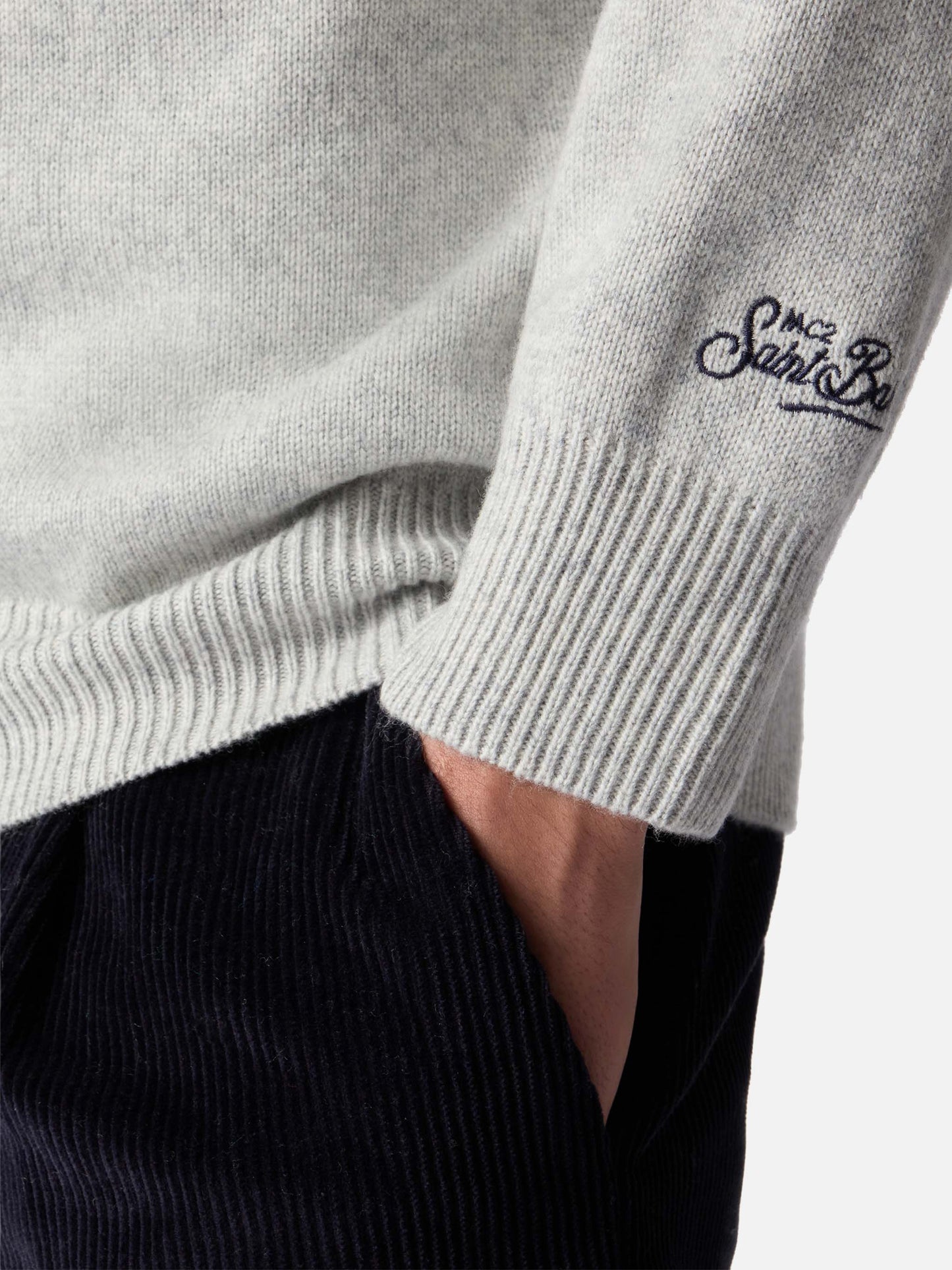 Light grey sweater Heron with super G embroidery | SUPER G SPECIAL EDITION