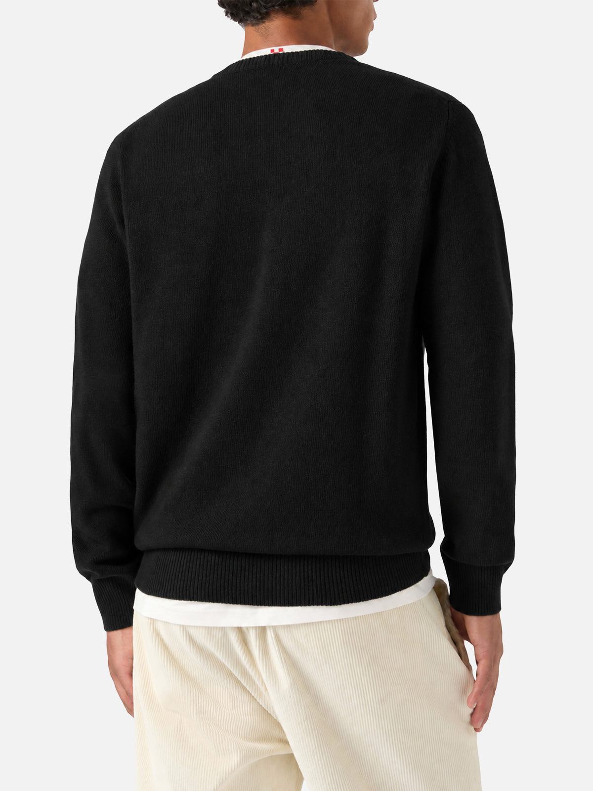 Sudadera negra de cuello redondo Heron con bordado Super G | SUPER G SPECIAL EDITION 