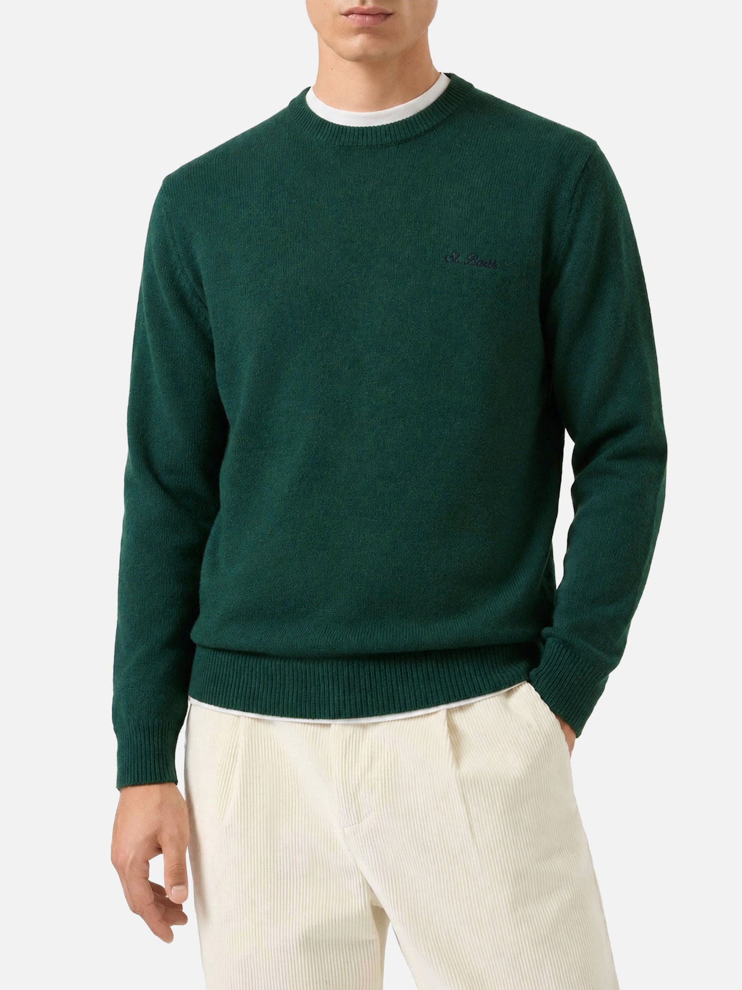Green sweater Regent in lambswool