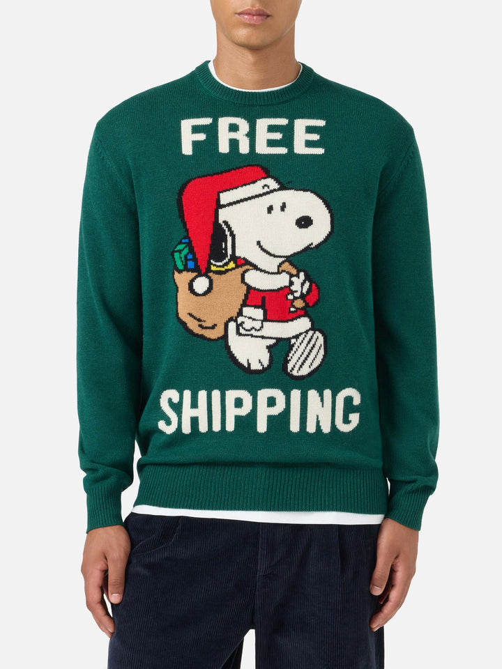 Pull vert Heron avec jacquard Snoopy | SNOOPY PEANUTS® SPECIAL EDITION 