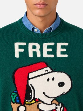 Grüner Pullover Heron mit Snoopy-Jacquard | SNOOPY PEANUTS® SPECIAL EDITION 