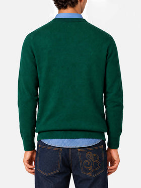 Grüner Pullover Heron mit Snoopy-Jacquard | SNOOPY PEANUTS® SPECIAL EDITION 