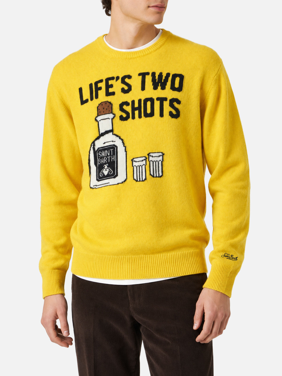 Suéter de cuello redondo Heron con jacquard Life's two shots 