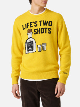 Suéter de cuello redondo Heron con jacquard Life's two shots 