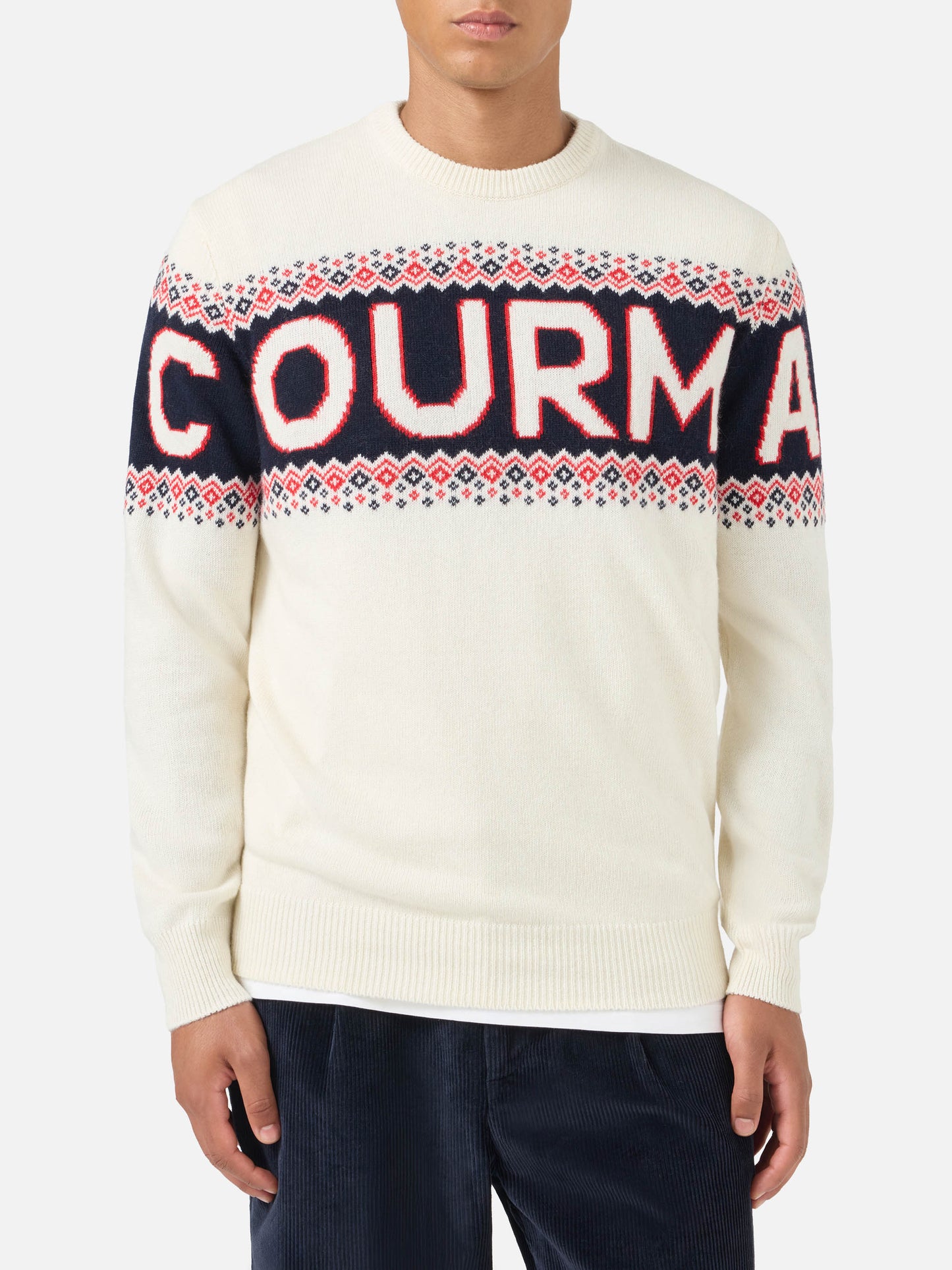 Crewneck sweater Heron with Courma jacquard