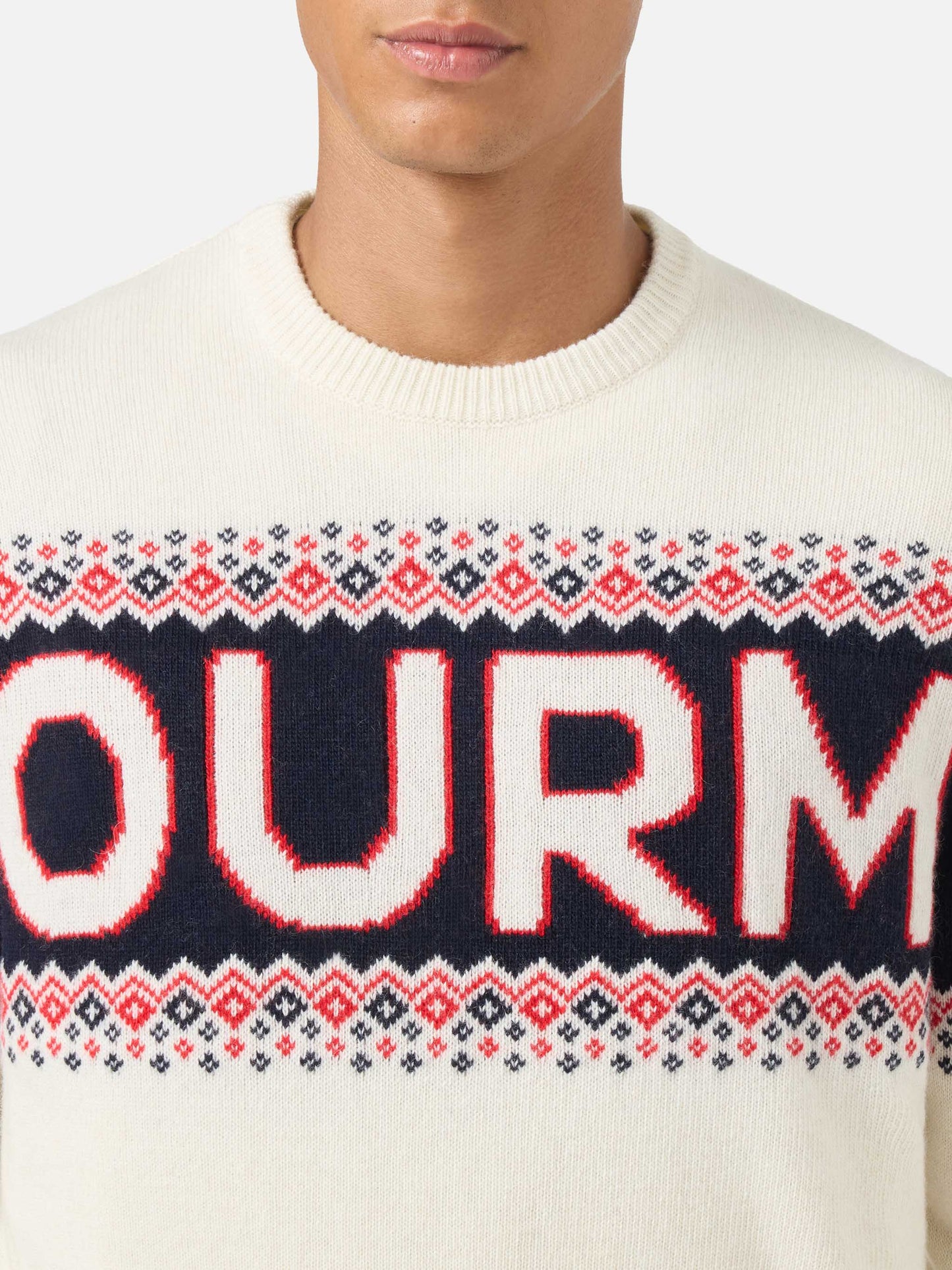 Crewneck sweater Heron with Courma jacquard