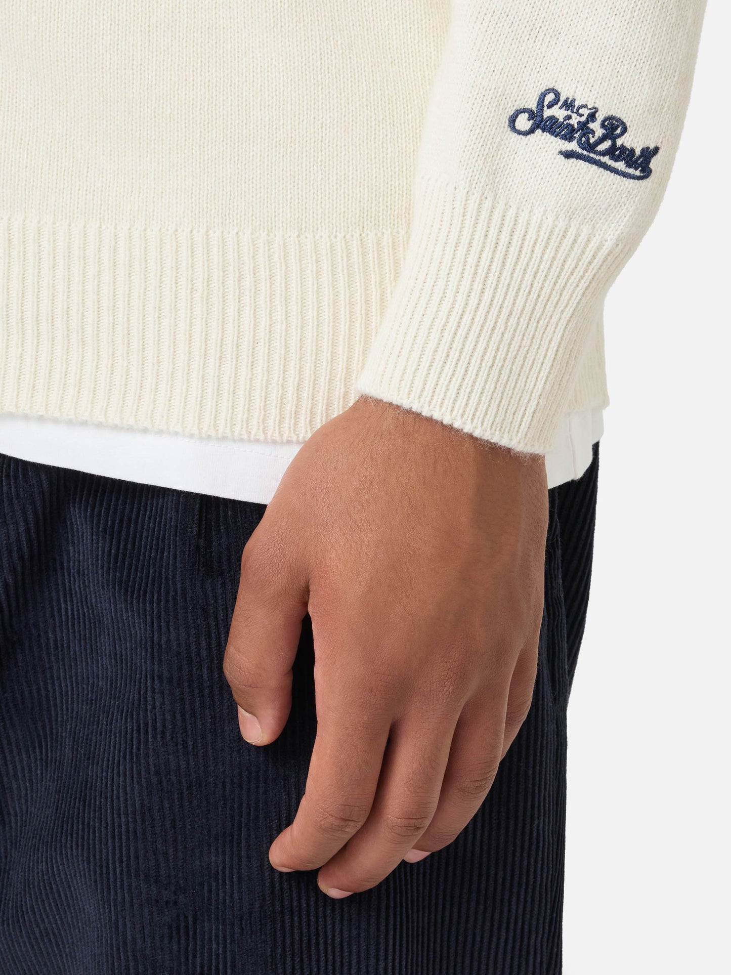 Crewneck sweater Heron with Courma jacquard