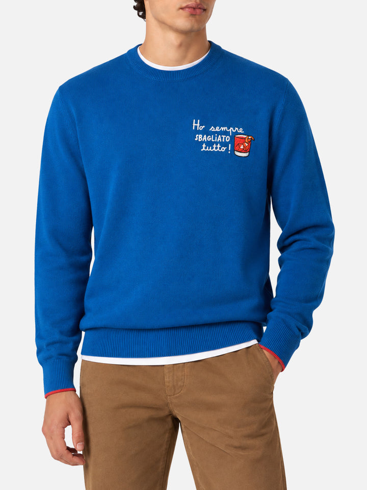 Crewneck-Pullover Heron mit „Ho sempre sbagliato tutto“-Stickerei 