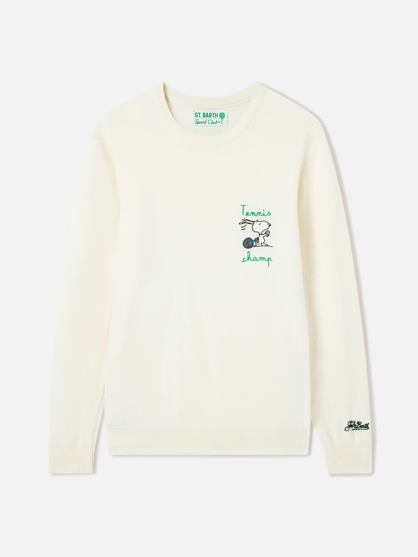 Crewneck sweater Heron with Snoopy tennis champ embroidery | SNOOPY PEANUTS SPECIAL EDITION