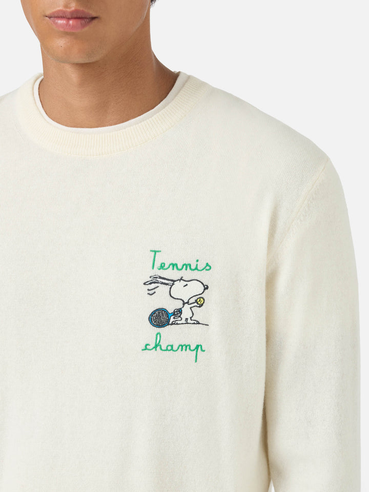Pull ras-du-cou Heron avec broderie Snoopy tennis champ | SNOOPY PEANUTS SPECIAL EDITION 