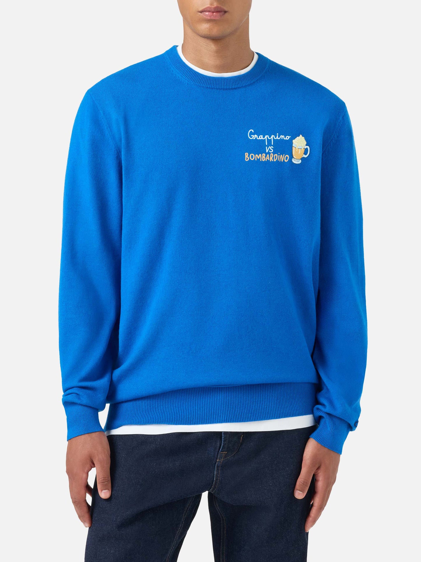 Pull col rond Heron avec broderie Grappino vs Bombardino 