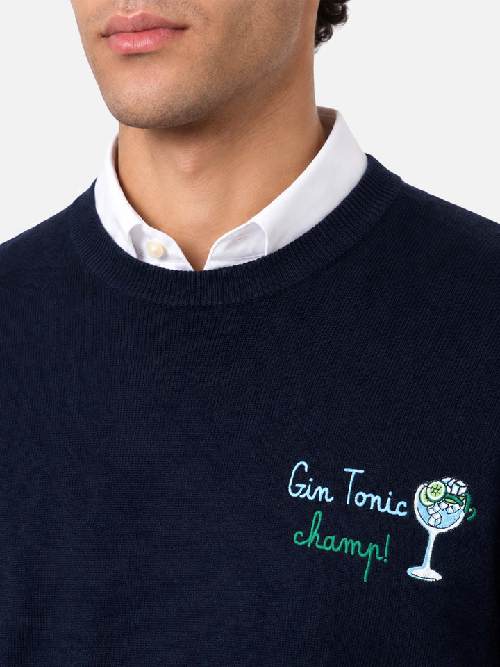 Crewneck Heron mit Cocktail-Gin-Tonic-Champ-Stickerei 