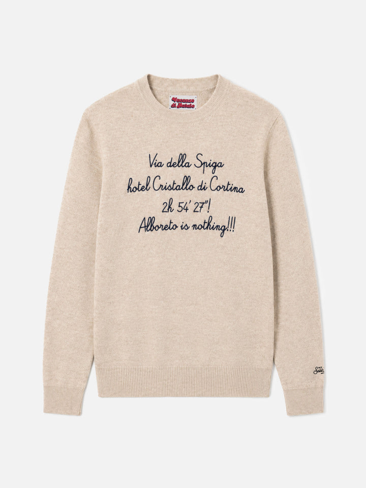 Rundhals-Sweatshirt Heron Light mit Via della Spiga... Stickerei | VACANZE DI NATALE SPECIAL EDITION 