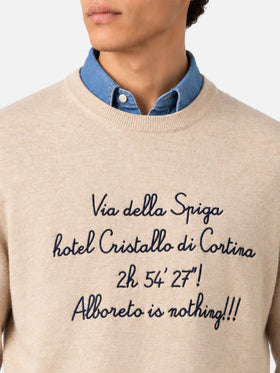 Sudadera con cuello redondo Heron Light con bordado Via della Spiga... | VACANZE DI NATALE SPECIAL EDITION 