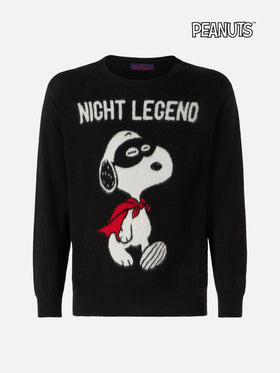 Crewneck sweater Heron with Snoopy Night Legend jacquard | SNOOPY - PEANUTS™ SPECIAL EDITION