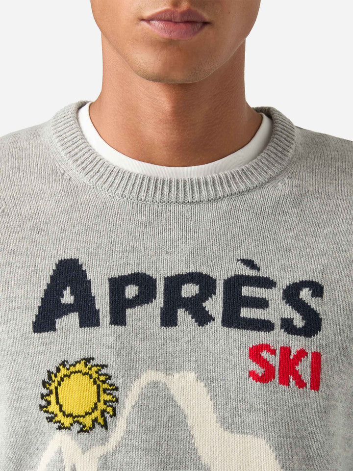 Pull en maille à col rond Grey Heron avec intarsia Snoopy | Special edition 