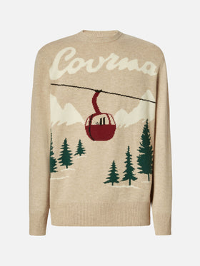 Maglione Heron con jacquard cartolina Courma