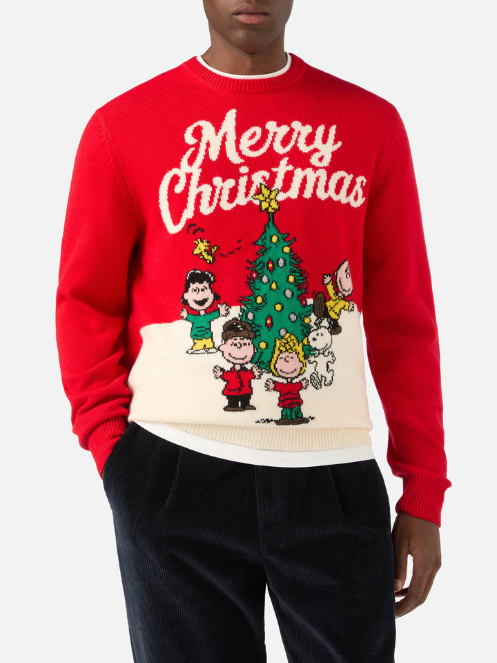 Jersey de punto con cuello redondo Red Heron con intarsia Merry Christmas | Special edition 