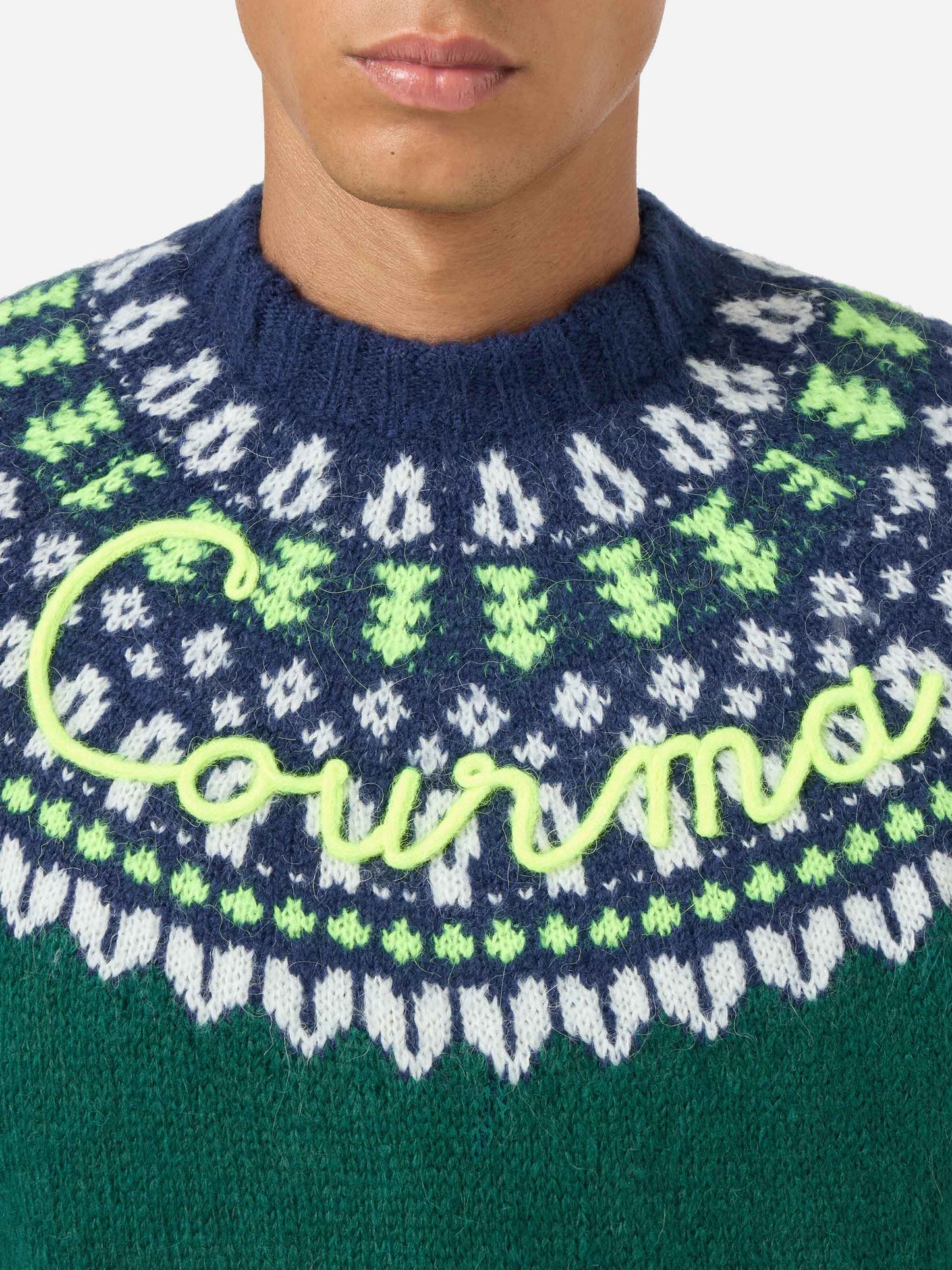 Suéter de alpaca Heron Nordic Soft con jacquard fair isle y bordado Courma 