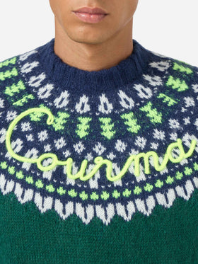 Suéter de alpaca Heron Nordic Soft con jacquard fair isle y bordado Courma 