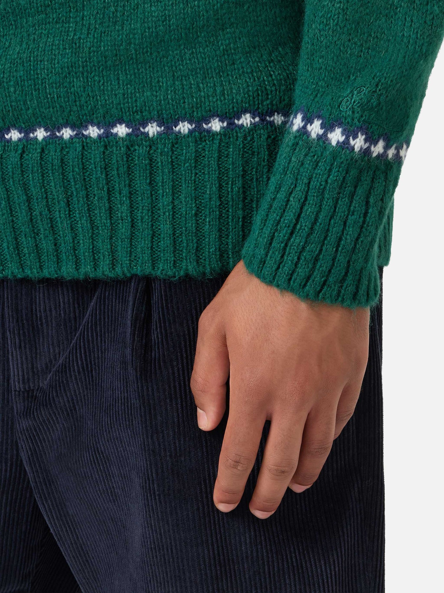 Suéter de alpaca Heron Nordic Soft con jacquard fair isle y bordado Courma 