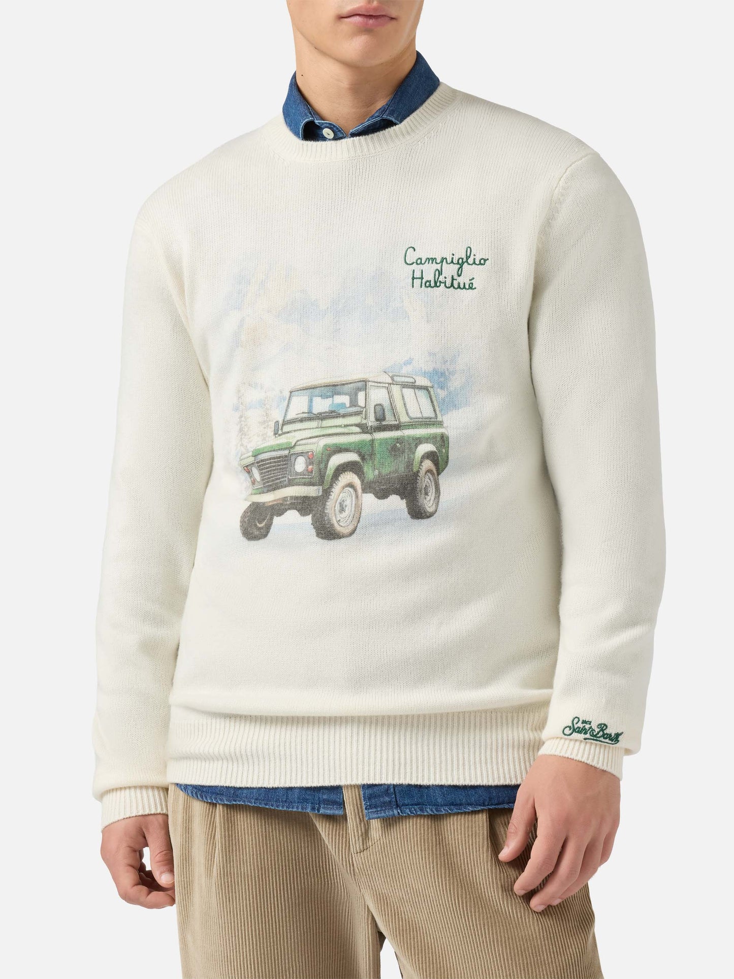 Pullover mit Reihermuster und Campiglio-Straßenmuster