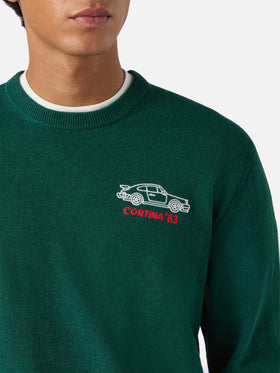 Crewneck sweater Heron Light with Cortina '83 embroidery