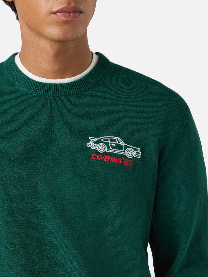 Maglione a girocollo Heron Light ricamo Cortina '83